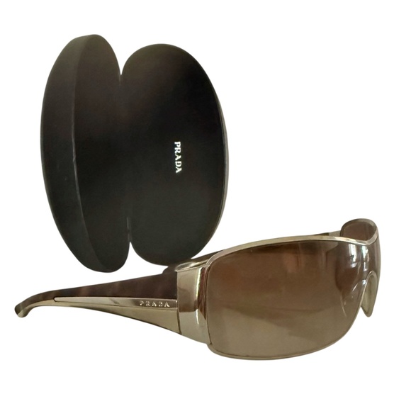 AUTHENTIC Prada wrapped Sunglasses trimmed in Silver - Picture 11 of 11